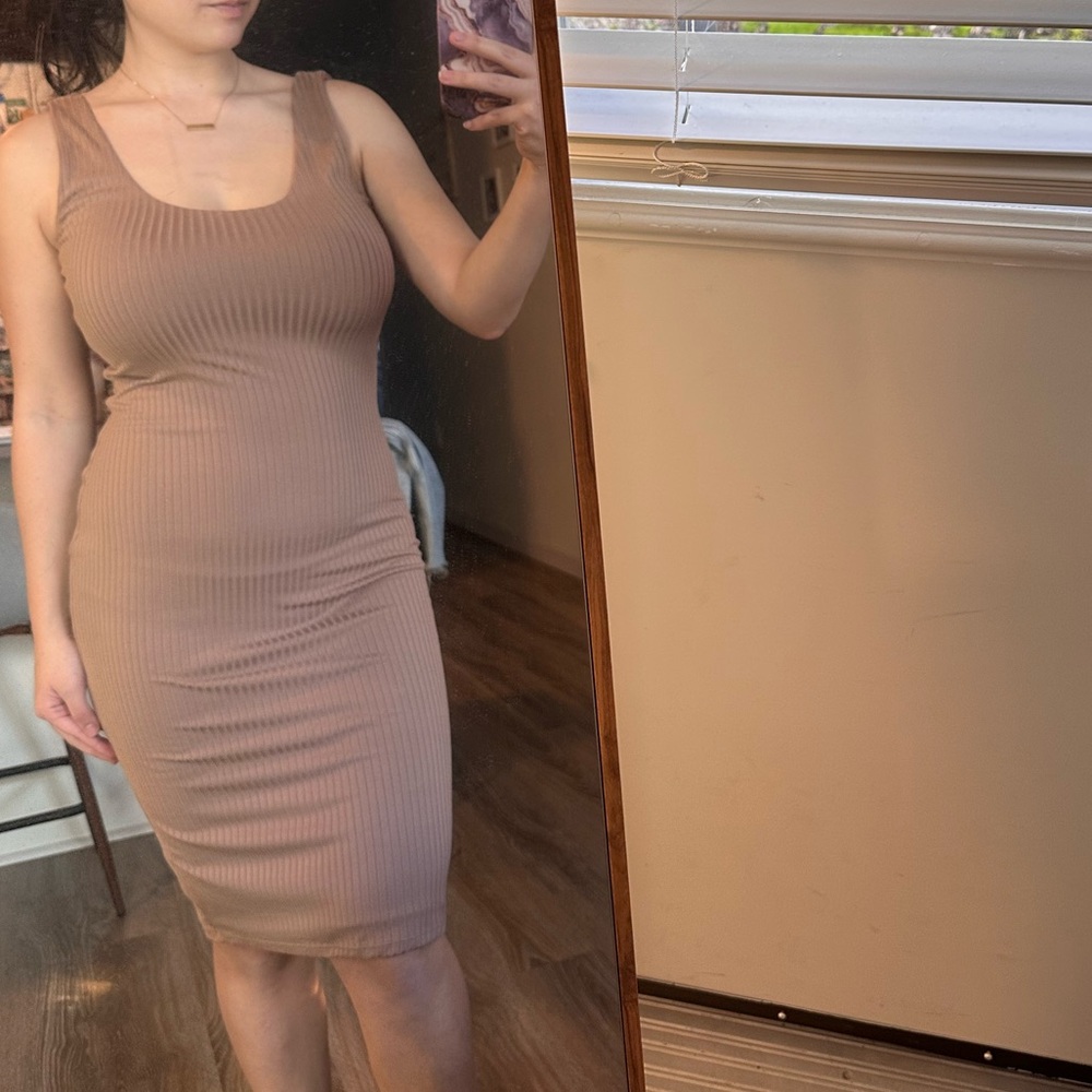 Heart Hips Tan Backless Dress